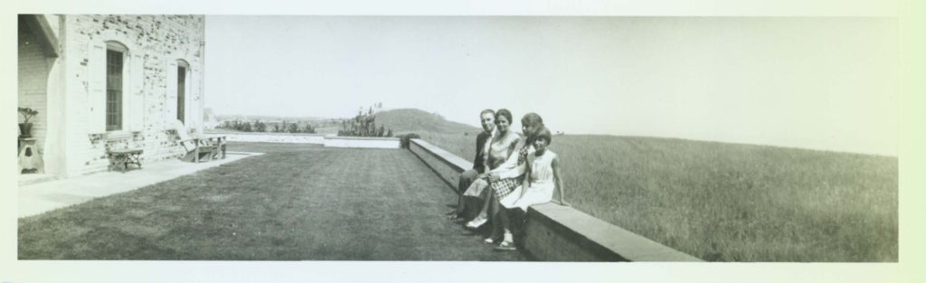 Chestertown House terrace, Henry Francis du Pont, Ruth Wales du Pont, Pauline Louise du Pont, Ruth Ellen du Pont, ca. 1930