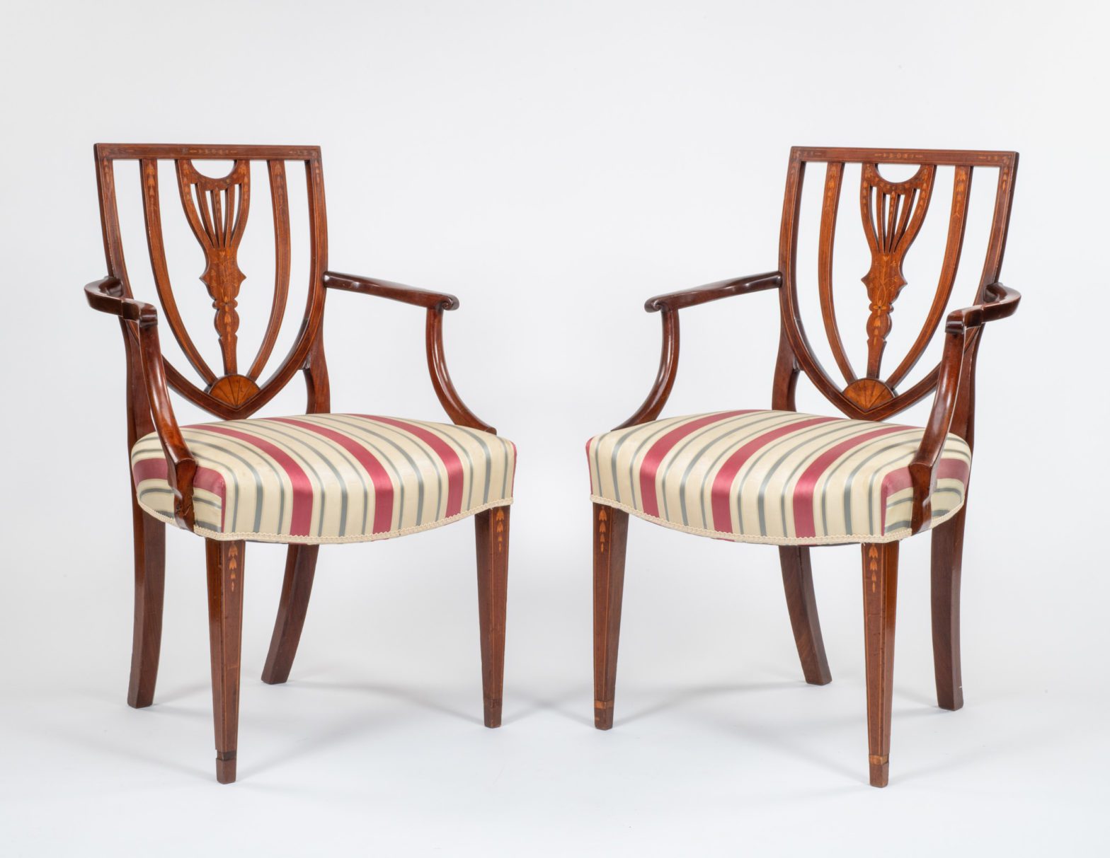 A pair of chairs made for Alexander Hamilton and his wife.